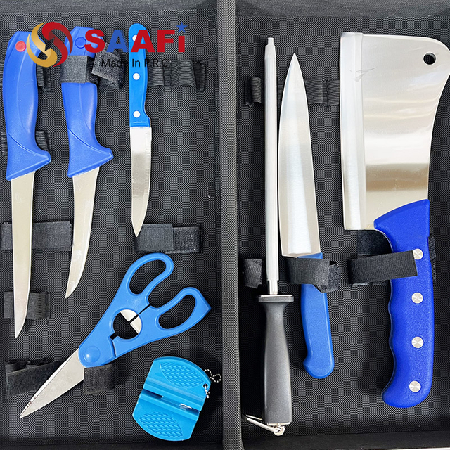 Cuchillo de cocina con mango de madera de 7 piezas