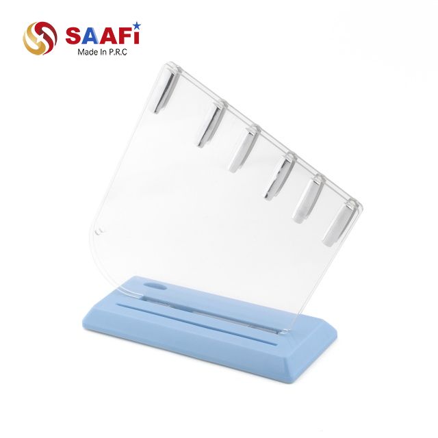 Ceppo portacoltelli magnetico in acrilico – Portacoltelli universale trasparente con base blu