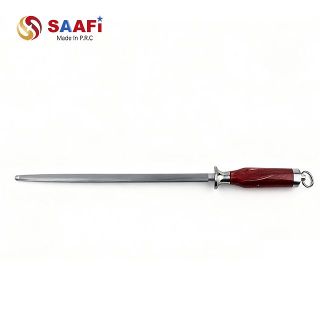 Premium Knife Honing Rod na may Hardwood Handle – Stainless Steel Sharpening Tool para sa mga Chef