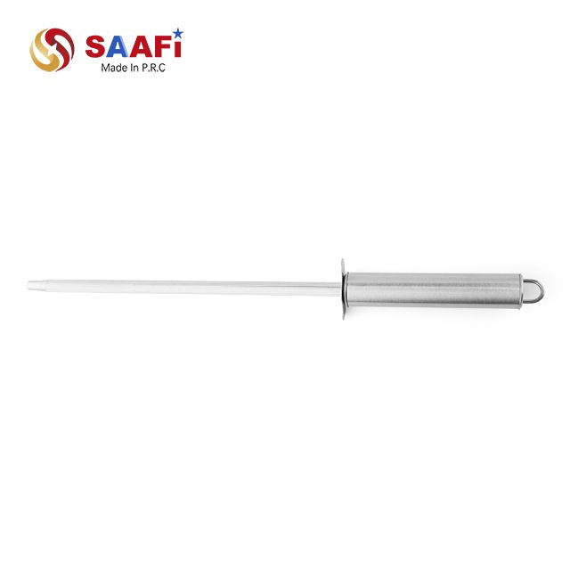 Stainless Steel Knife Sharpening Rod na may Ergonomic Handle – Magaan na 19cm Honing Steel