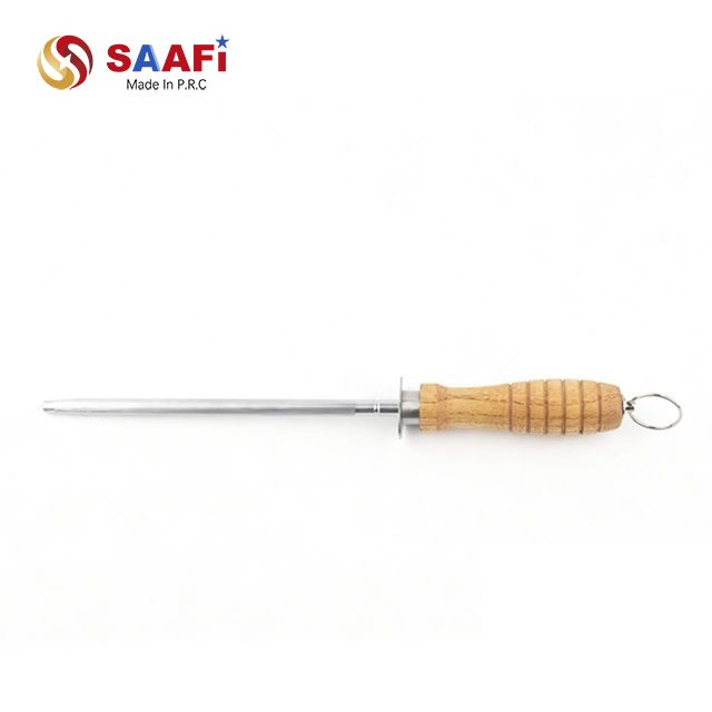Propesyonal na Wooden Handle Honing Steel – Matibay na Knife Sharpening Rod para sa Paggamit ng Kusina at Butcher