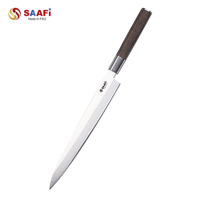Cuchillo japon&eacute;s para sashimi con mango de madera: proveedor profesional de cuchillos para filetes y sushi de hoja larga